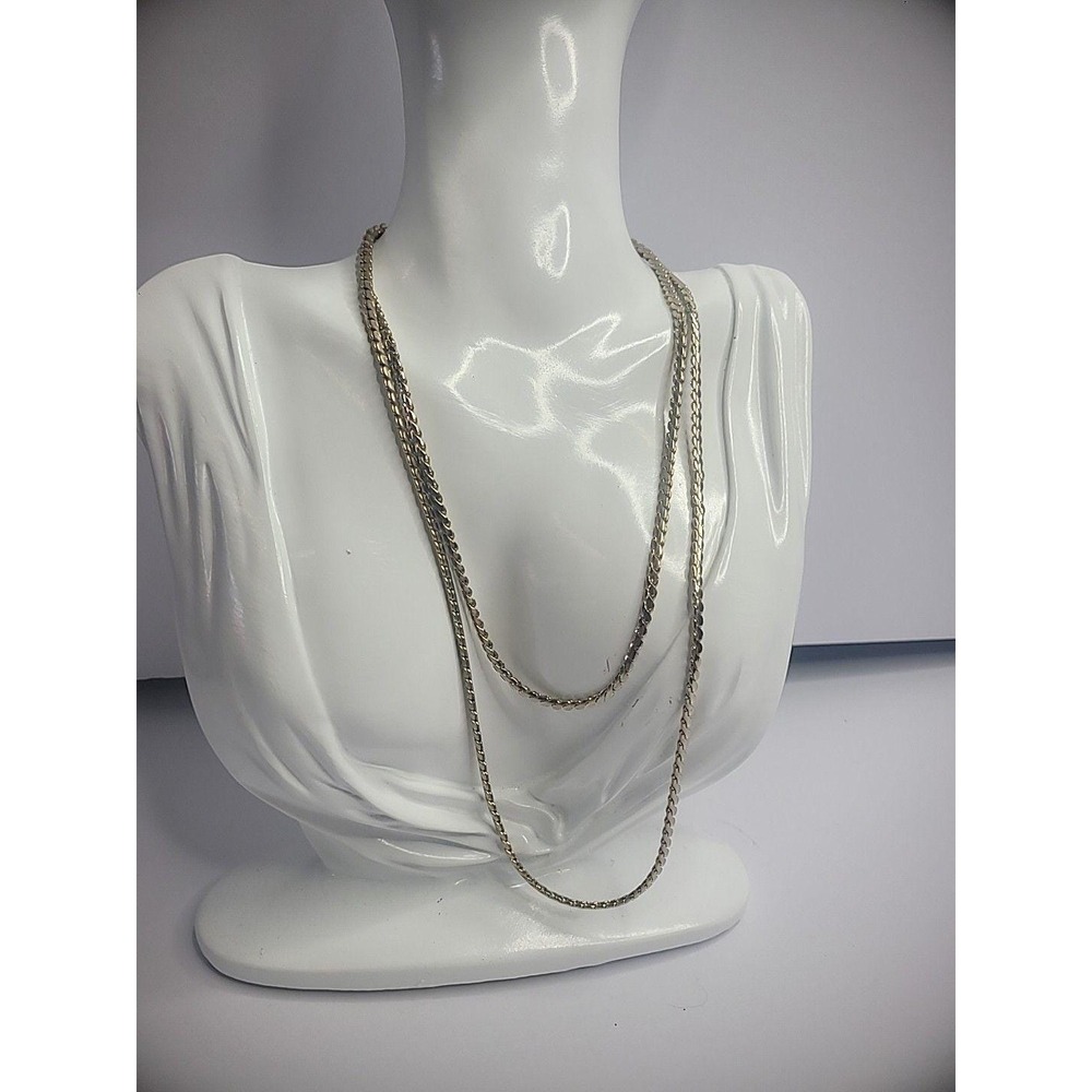 Vintage Gold Tone‎ Link Chain Necklace Flapper Womens Jewelry Costume